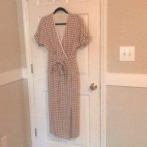 Gingham wrap dress